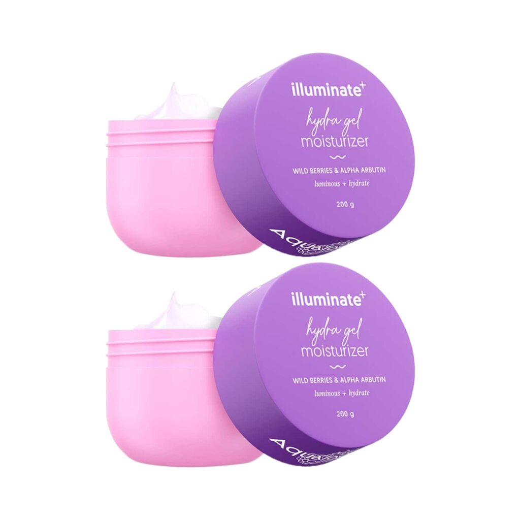 Aqualogica Illuminate + Hydra Gel Moisturizer Wild Berries & Alpha Arbutin - Pack of 2 Combo - Aqualogica