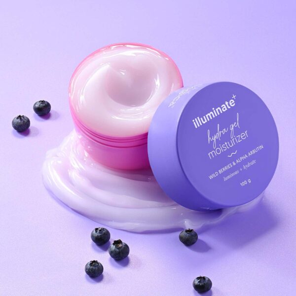 Aqualogica Illuminate+ Hydra Gel Moisturizer With Wild Berries & Alpha Arbutin (100 g) - Aqualogica