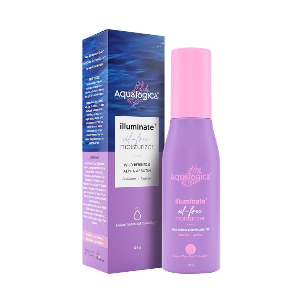 Aqualogica Illuminate+ Oil Free Moisturizer With Wild Berries And Alpha Arbutin (100g) - Aqualogica