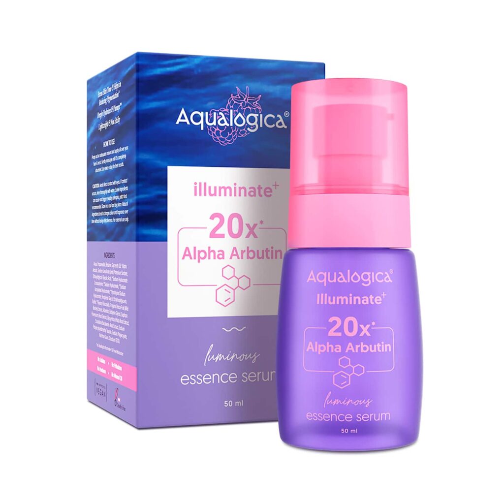 Aqualogica lluminate + 20x Alpha Arbutin Luminous Essence Serum (50 ml) - Aqualogica