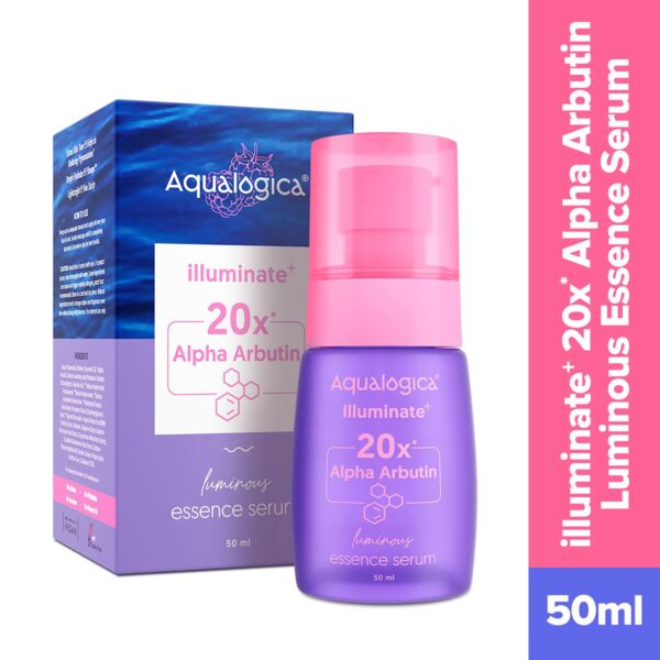 Aqualogica lluminate + 20x Alpha Arbutin Luminous Essence Serum (50 ml) - Aqualogica