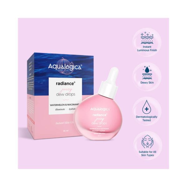 Aqualogica Radiance+ Juicy Dew Drops with Watermelon & Niacinamide (30 ml) - Aqualogica