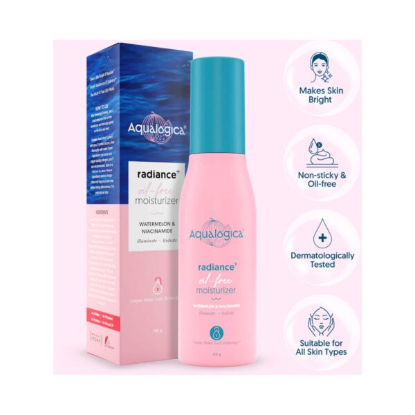 Aqualogica Radiance+ Oil Free Moisturizer With Watermelon And Niacinamide (100g) - Aqualogica
