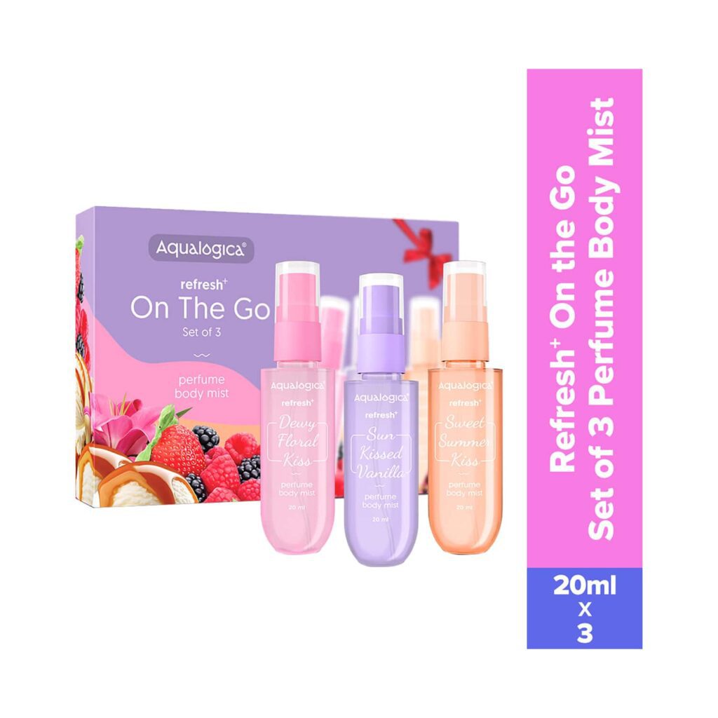 Aqualogica Refresh+ On The Go Perfume Body Mist Set for Women - Aqualogica