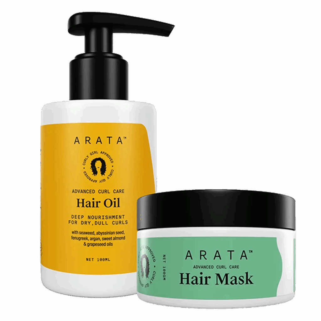 Arata Advanced Curl Care Hair Oil & Hair Mask Combo (2Pcs) - Arata