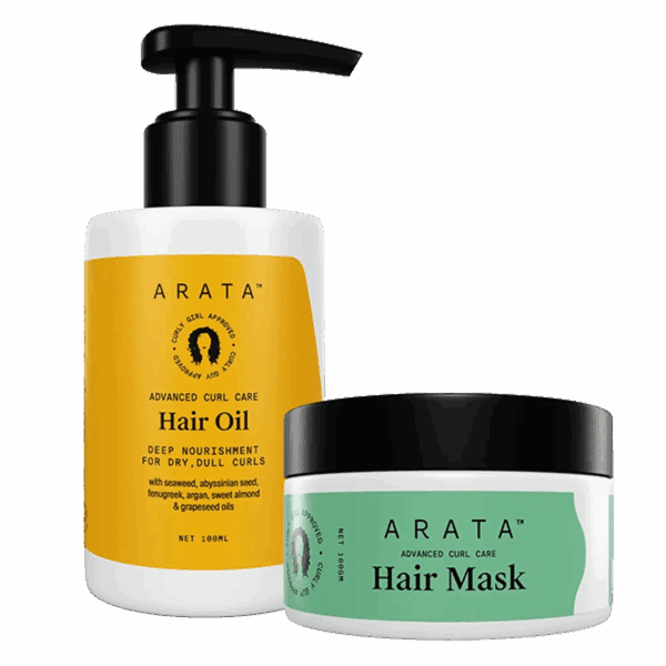 Arata Advanced Curl Care Hair Oil & Hair Mask Combo (2Pcs) - Arata