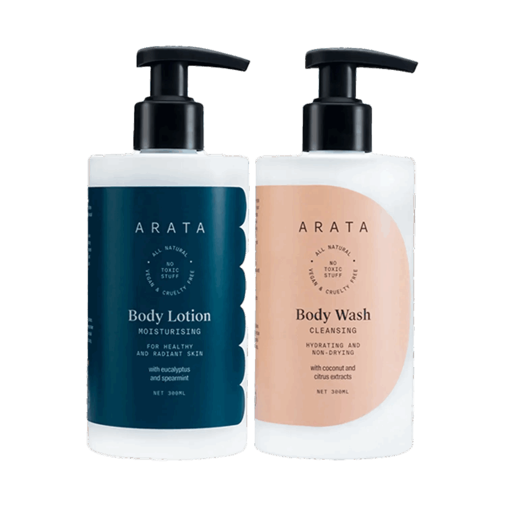 Arata Body Care Set With Cleansing Body Wash And Moisturising Body Lotion (2Pcs) - Arata