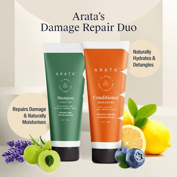 Arata Natural Damage Repair Shampoo And Conditioner Duo (150 g) - Arata