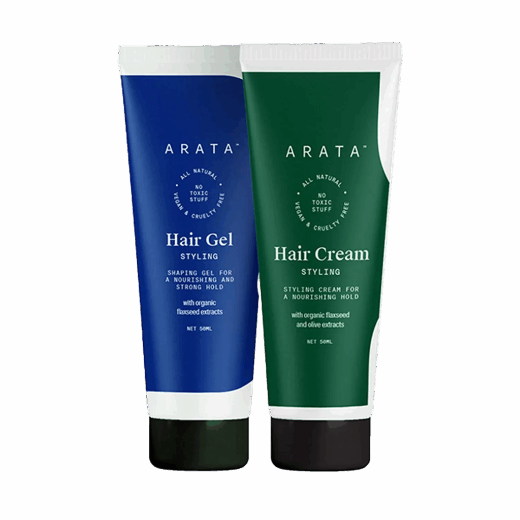 Arata Natural Mini Hair Styling Gel & Hair Cream Combo (2Pcs) - Arata