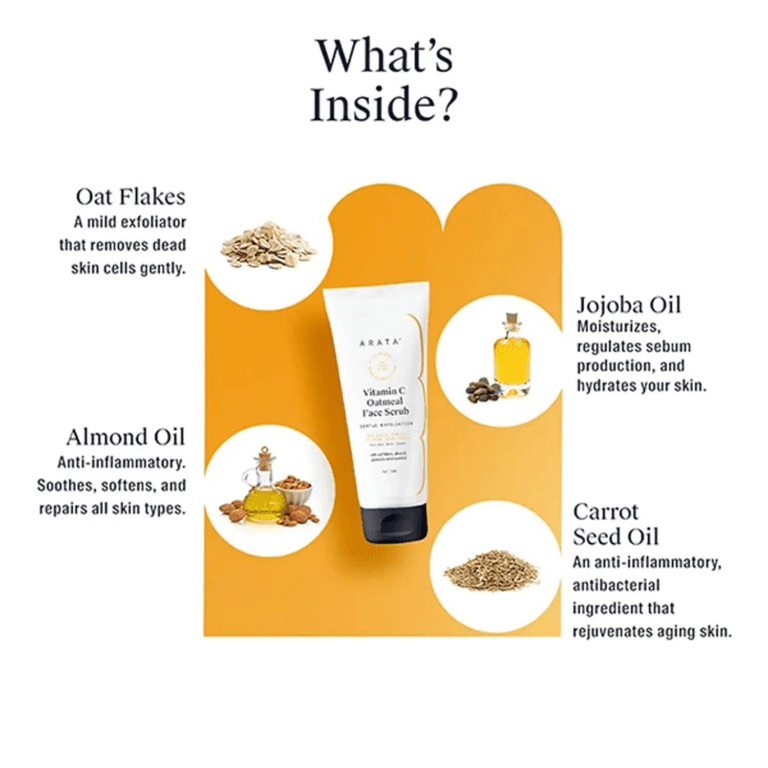Arata Vitamin C Oatmeal Face Scrub (75ml) - Arata