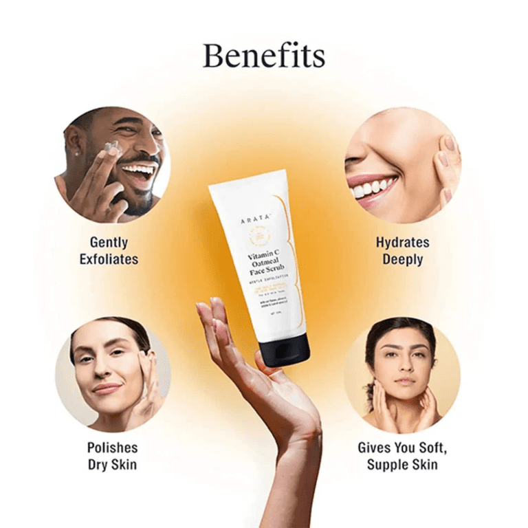 Arata Vitamin C Oatmeal Face Scrub (75ml) - Arata