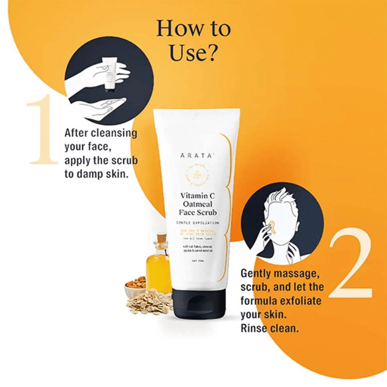 Arata Vitamin C Oatmeal Face Scrub (75ml) - Arata