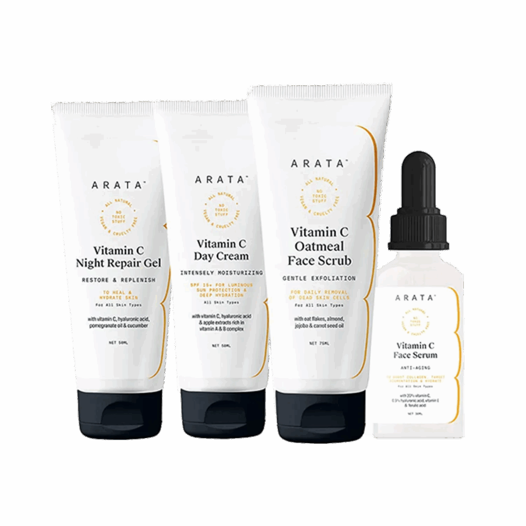 Arata Vitamin C Overnight Face Care Regime (4Pcs) - Arata