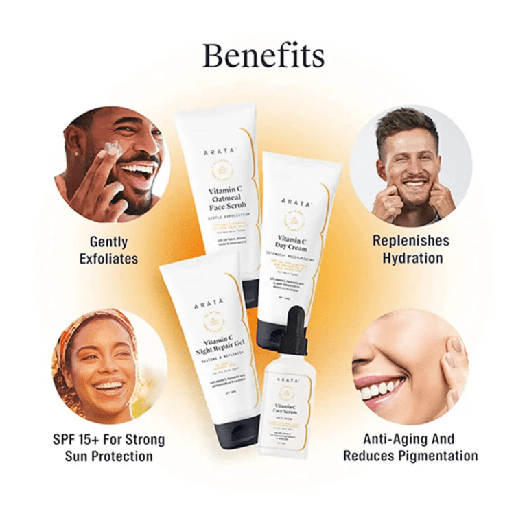 Arata Vitamin C Overnight Face Care Regime (4Pcs) - Arata