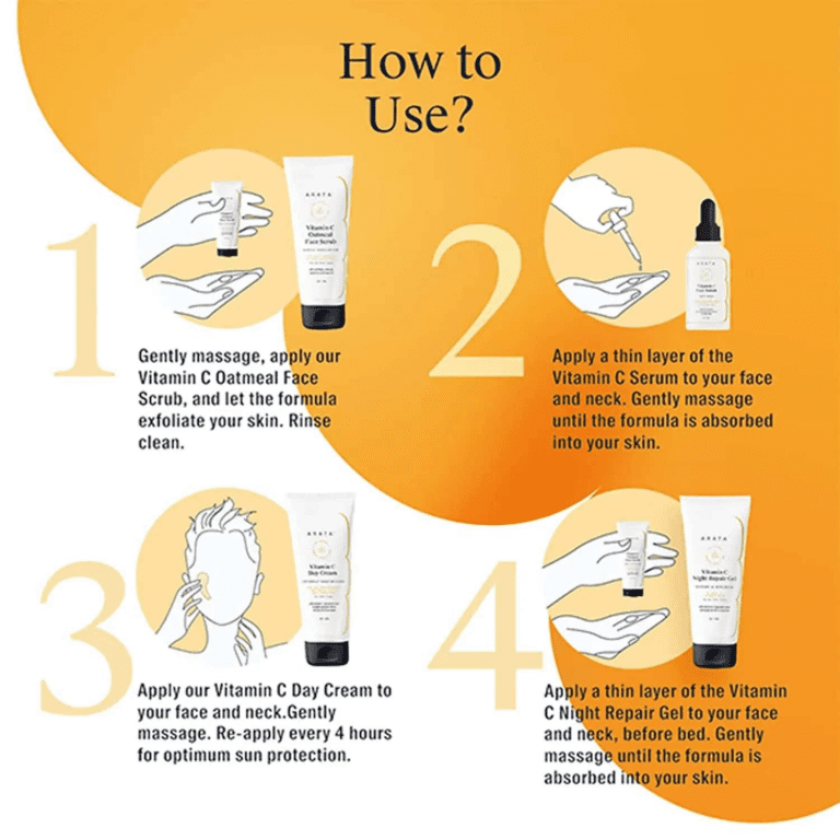 Arata Vitamin C Overnight Face Care Regime (4Pcs) - Arata