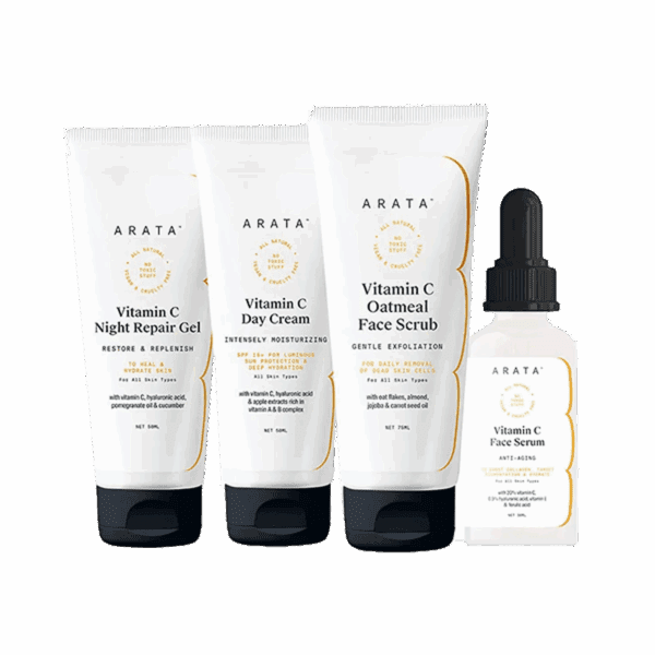 Arata Vitamin C Overnight Face Care Regime (4Pcs) - Arata