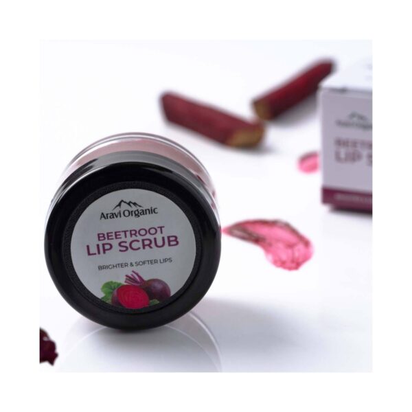 Aravi Organic Beetroot Lip Lightening Scrub Balm for Dark, Chapped & Pigmented Lips (15 g) - Aravi Organic