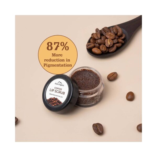 Aravi Organic Coffee Lip Lightening Scrub Balm for Dark, Chapped & Pigmented Lips (15 g) - Aravi Organic