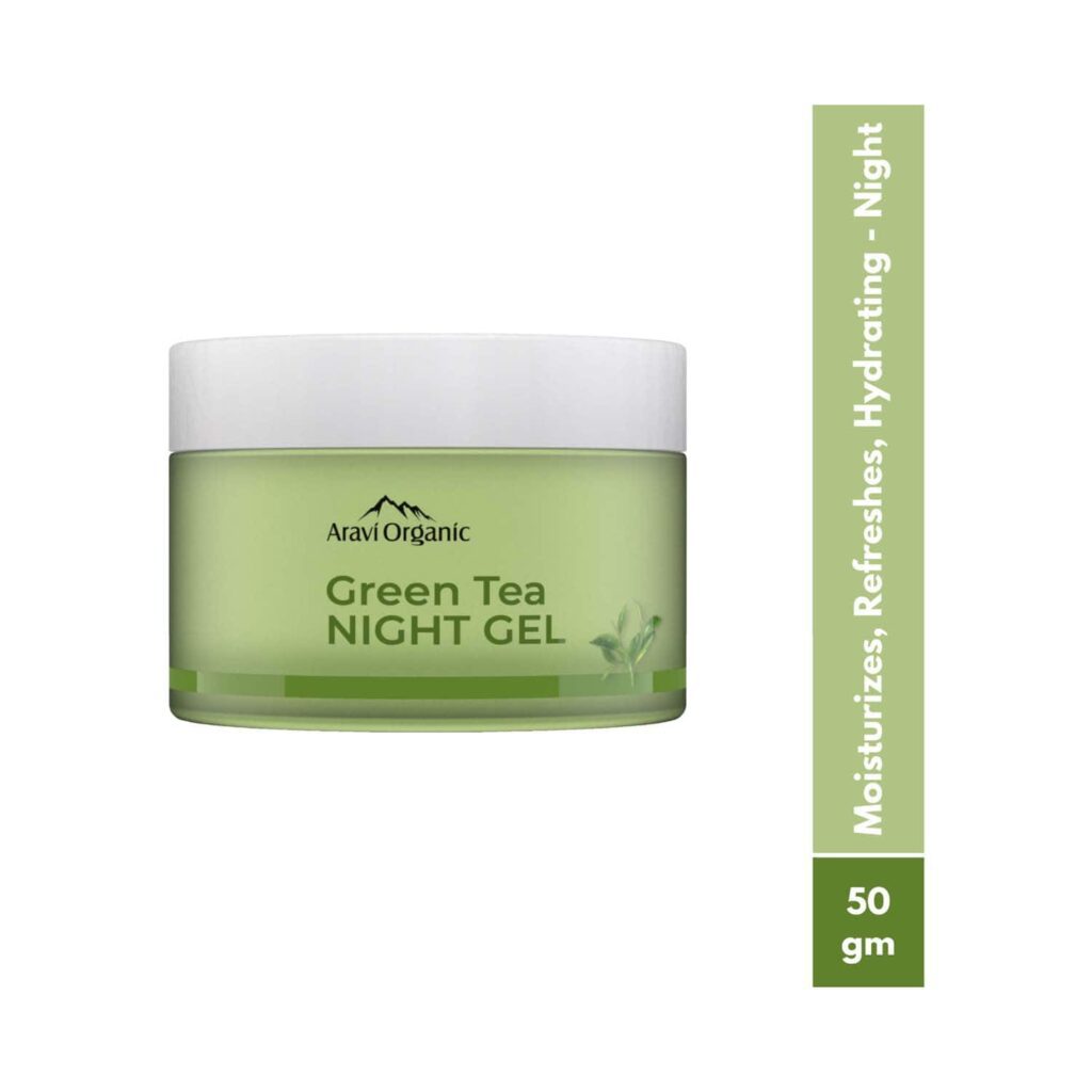 Aravi Organic Green Tea Night Gel Moisturizer For Overnight Hydration (50 ml) - Aravi Organic