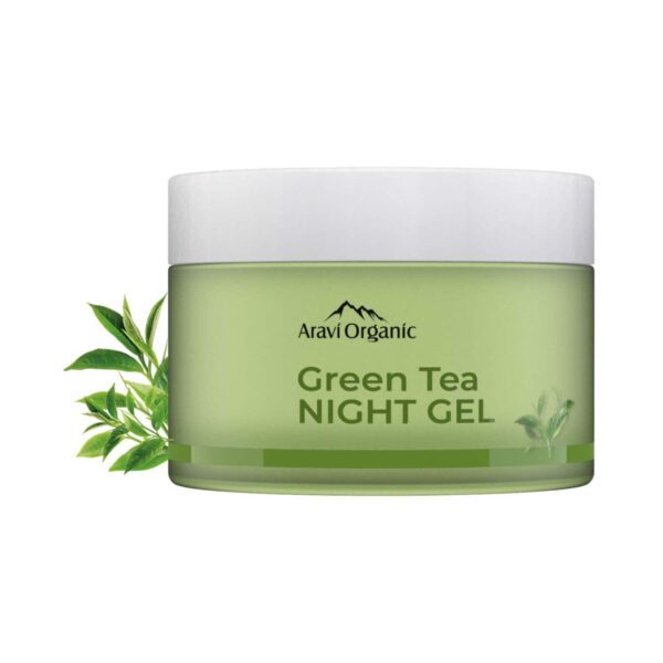 Aravi Organic Green Tea Night Gel Moisturizer For Overnight Hydration (50 ml) - Aravi Organic