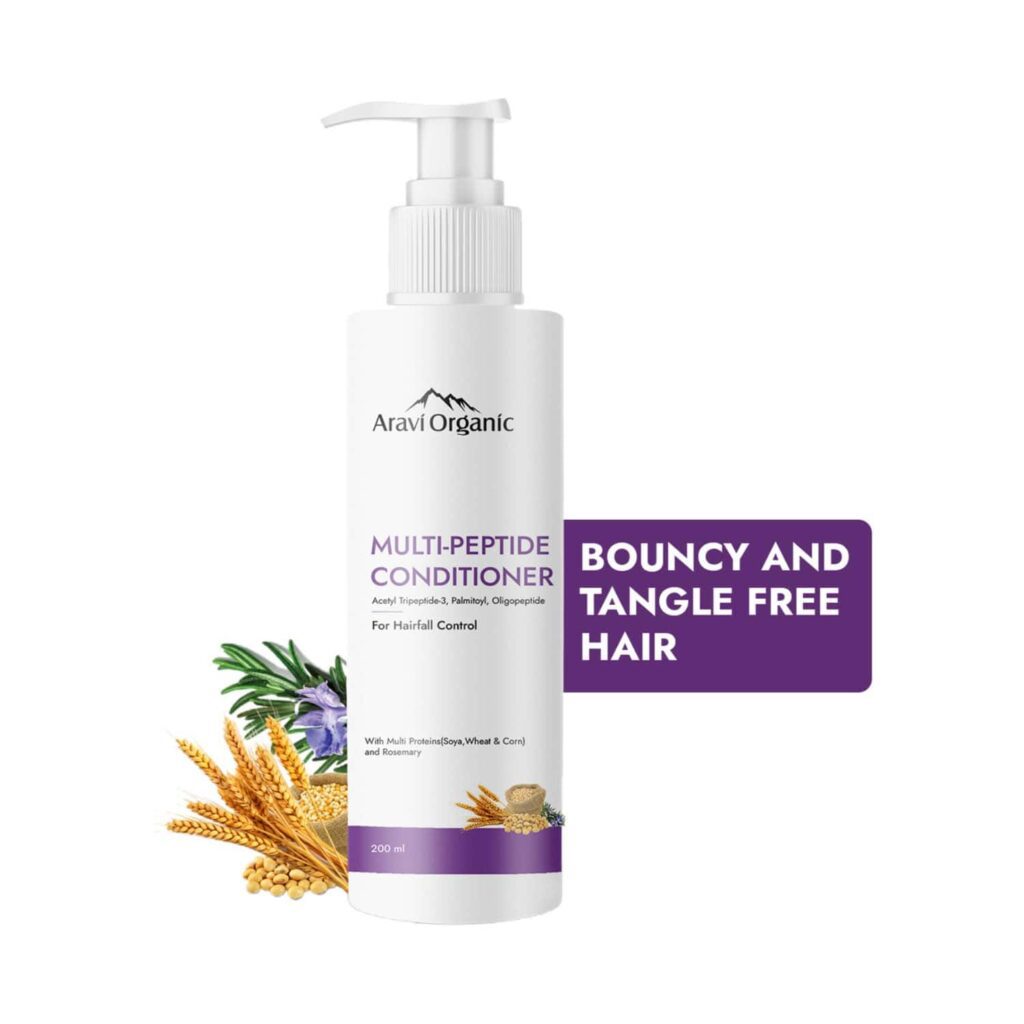 Aravi Organic Multi Peptide Hairfall Conditioner - Acetyl Tripeptide 3 & Rosemary (200 ml) - Aravi Organic