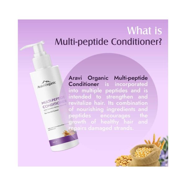 Aravi Organic Multi Peptide Hairfall Conditioner - Acetyl Tripeptide 3 & Rosemary (200 ml) - Aravi Organic