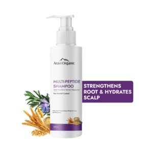 Aravi Organic Multi Peptide Hairfall Shampoo - Acetyl Tripeptide 3, Oligopeptide & Rosemary (200 ml) - Aravi Organic
