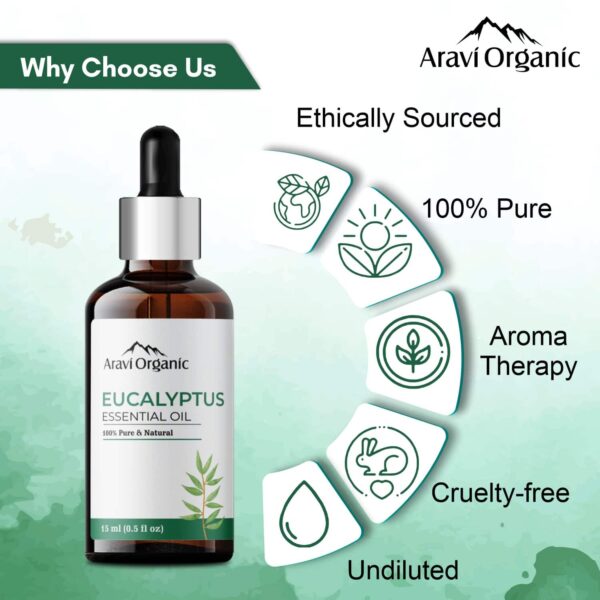 Aravi Organic Nilgiri Eucalyptus Essential Oil (15ml) - Aravi Organic