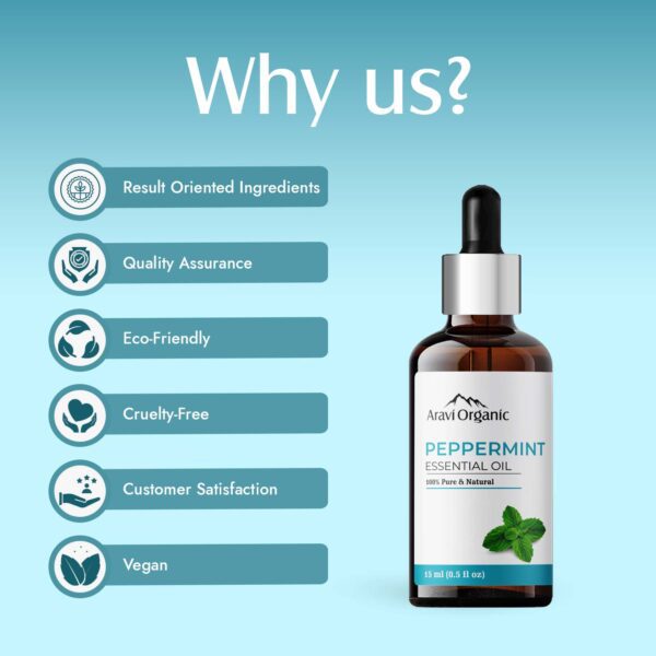 Aravi Organic Peppermint Essential Oil (15ml) - Aravi Organic