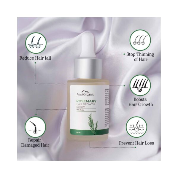 Aravi Organic Rosemary Boosts Hair Growth Serum with Biotin (30 ml) - Aravi Organic