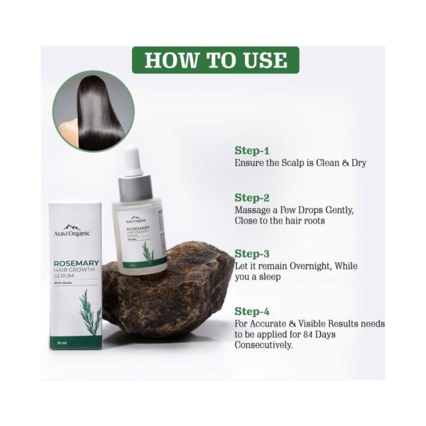 Aravi Organic Rosemary Boosts Hair Growth Serum with Biotin (30 ml) - Aravi Organic