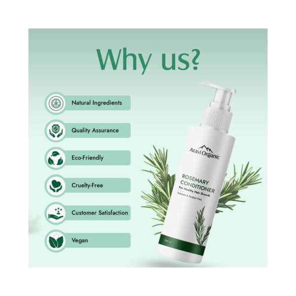 Aravi Organic Rosemary Hair Growth Conditioner - Enriched With Rosemary & Green Tea (200 ml) - Aravi Organic