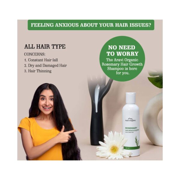 Aravi Organic Rosemary Hair Growth Shampoo For Healthy Hair & Nourish Your Scalp (200 ml) - Aravi Organic