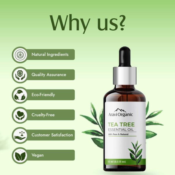 Aravi Organic Tea Tree Essential Oil (15ml) - Aravi Organic
