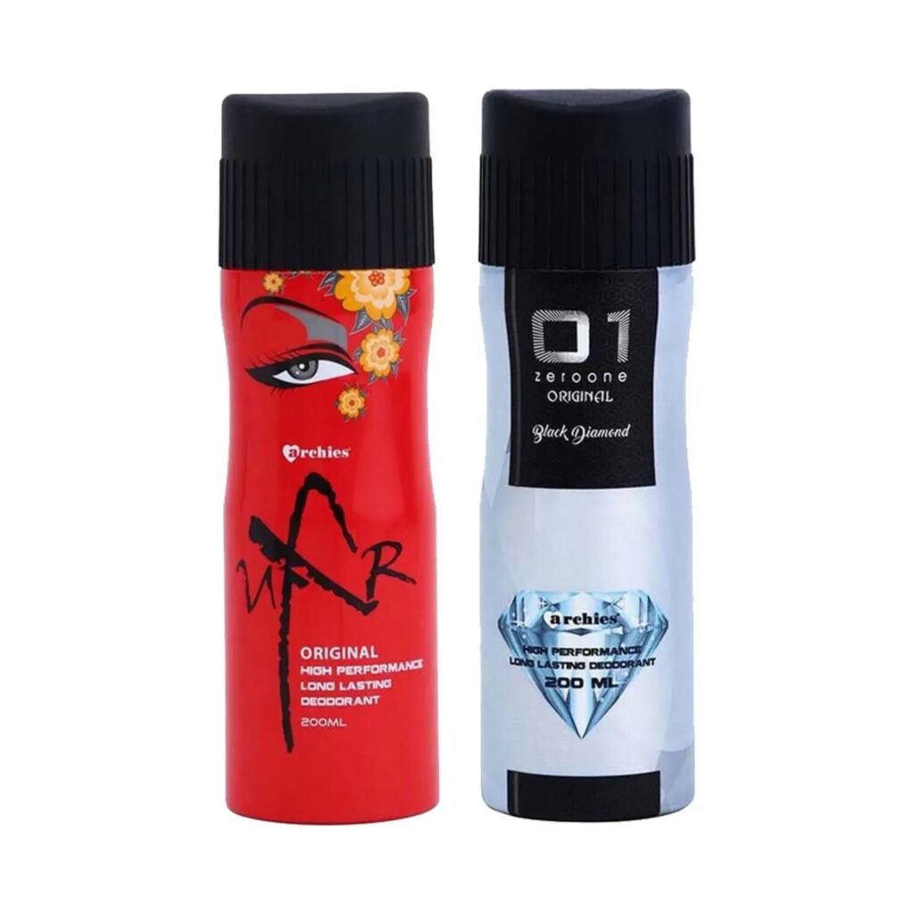 Archies Parfum UXR and 01 Black Diamond Deodorant Combo (2Pcs) - Archies Parfum