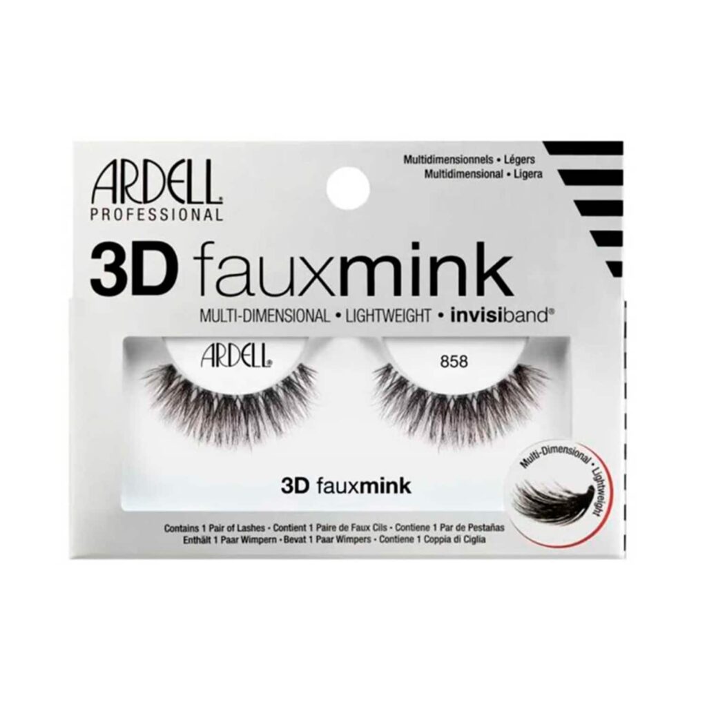 Ardell 3D Faux Mink Eyelashes 858 Black - 70481 (1 Pair) - Ardell