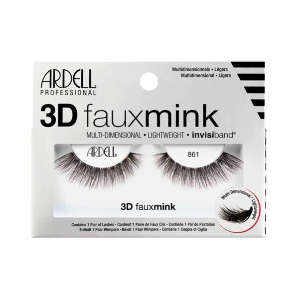 Ardell 3D Faux Mink Eyelashes 861 Black - 70484 (1 Pair) - Ardell
