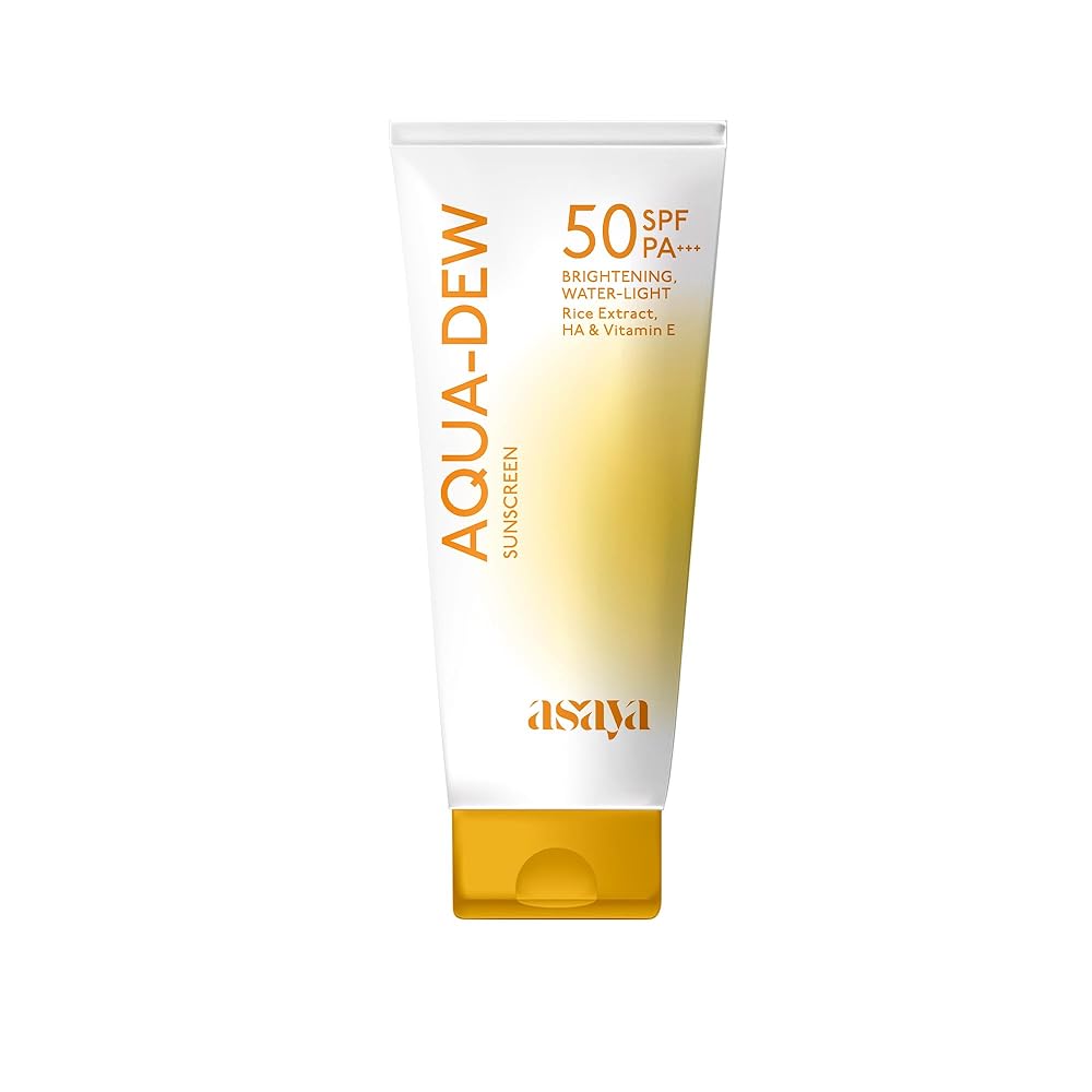 Asaya Aqua Dew Sunscreen SPF 50 PA+++ | UVA/B Light Protection | Blue Light Protect | Dewy | With Rice Extract | No White Cast | Prevents Tanning | Ultra Light Water Sunscreen |...