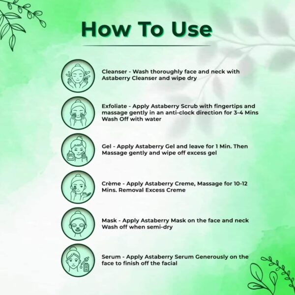 Astaberry Green Tea Facial Kit - (6Pcs) - Astaberry