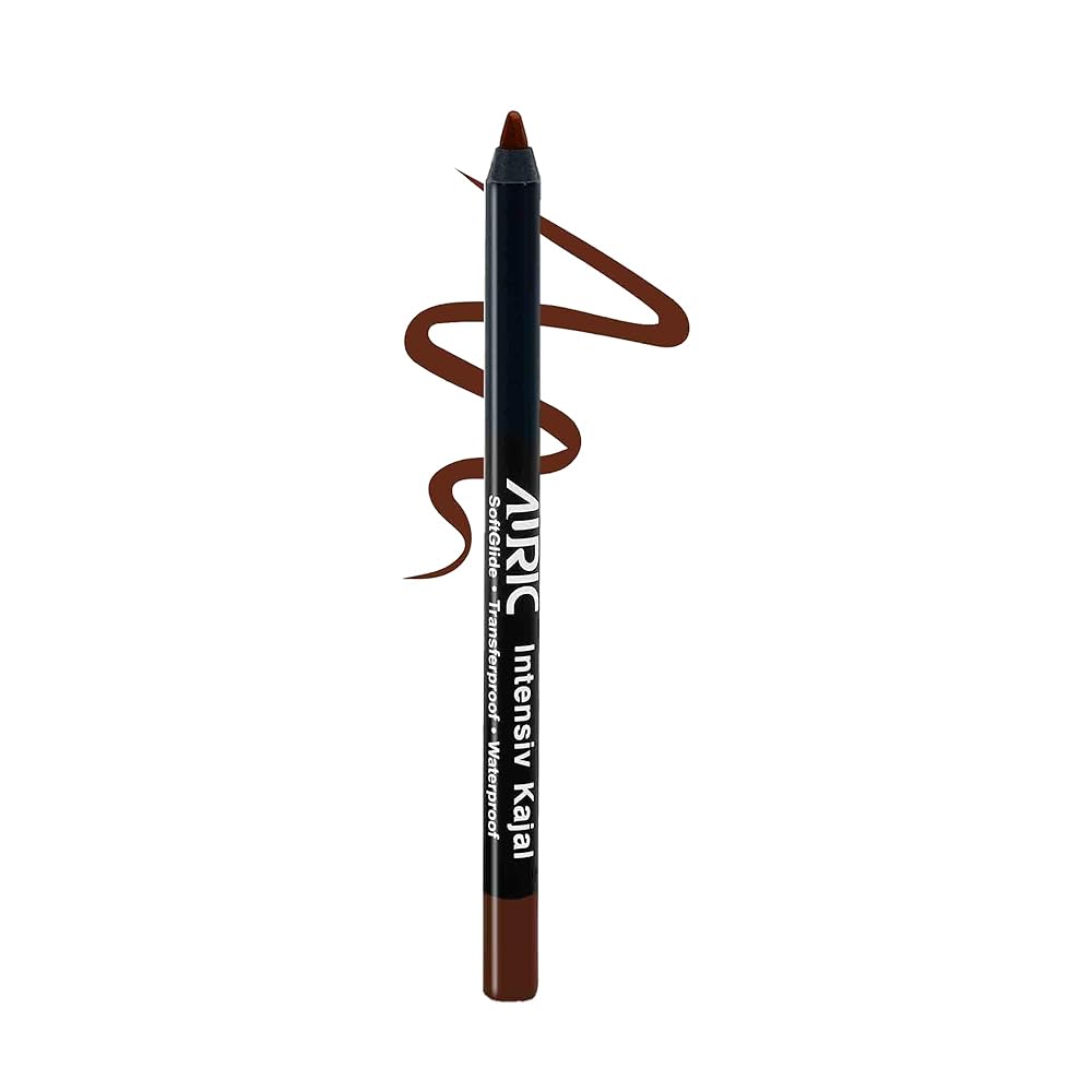 Auric Intensiv Kajal Pencil I Long Lasting, Water Proof, Smudge Proof, Hypoallergenic, Easy-to-apply I Ophthalmologically Tested I (Earthy Brown-1.2g)