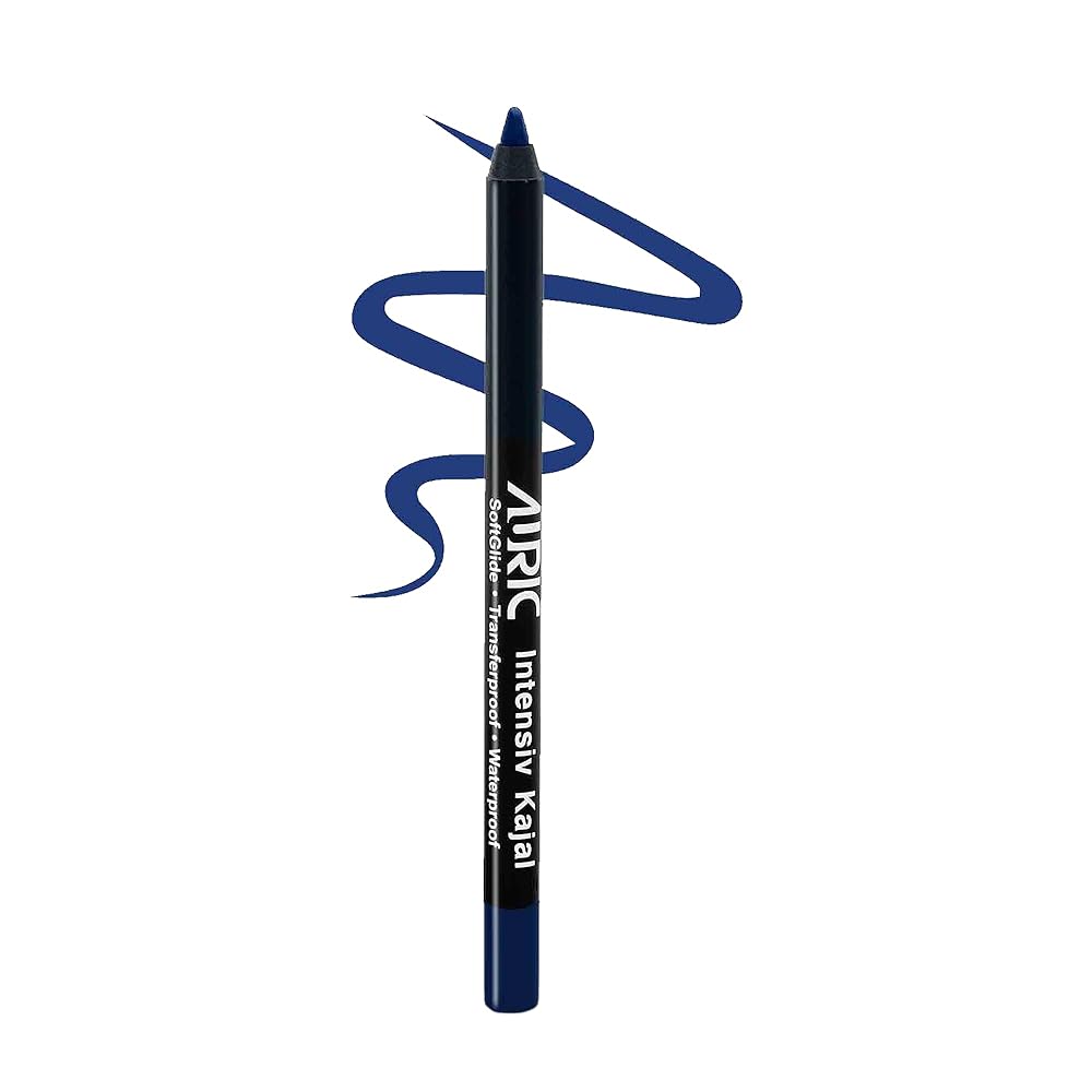 Auric Intensiv Kajal Pencil I Long Lasting, Water Proof, Smudge Proof, Hypoallergenic, Easy-to-apply I Ophthalmologically Tested I (Midnight Blue-1.2g)