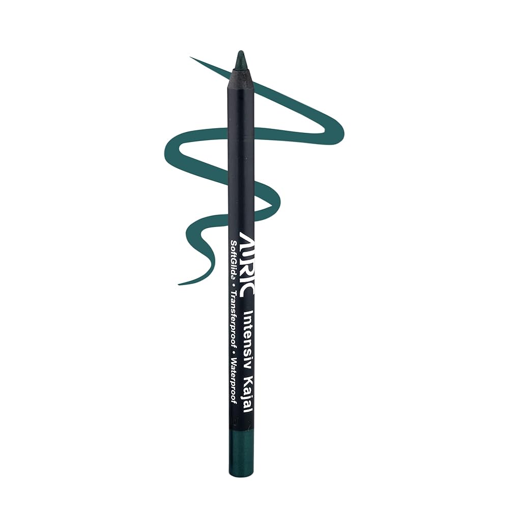 Auric Intensiv Kajal Pencil I Long Lasting, Water Proof, Smudge Proof, Hypoallergenic, Easy-to-apply I Ophthalmologically Tested I (Royal Green-1.2g)