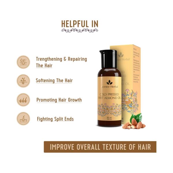 Avimee Herbal Cold Pressed Almond Oil (50 ml) - Avimee Herbal