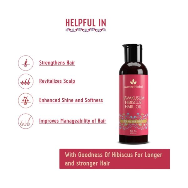 Avimee Herbal Javakusum Hibiscus Hair Oil (100 ml) - Avimee Herbal