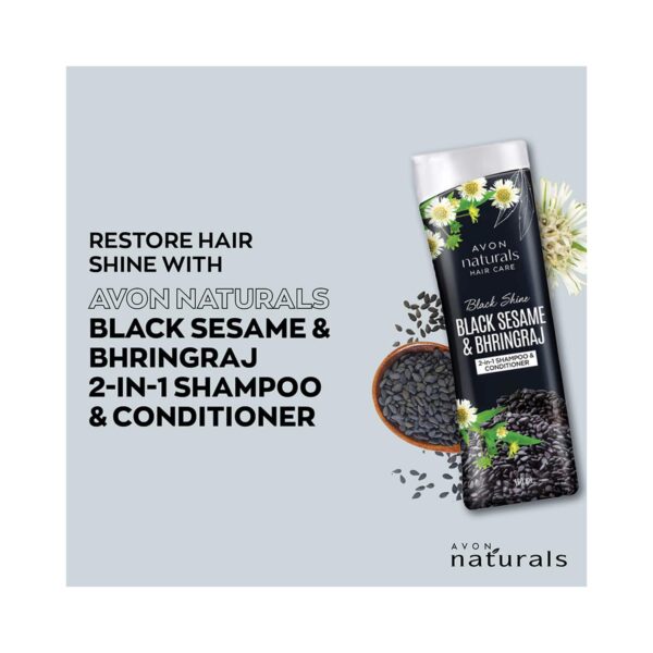 Avon Naturals Black Shine Bhringraj 2-In-1 Shampoo & Conditioner (180ml) - Avon