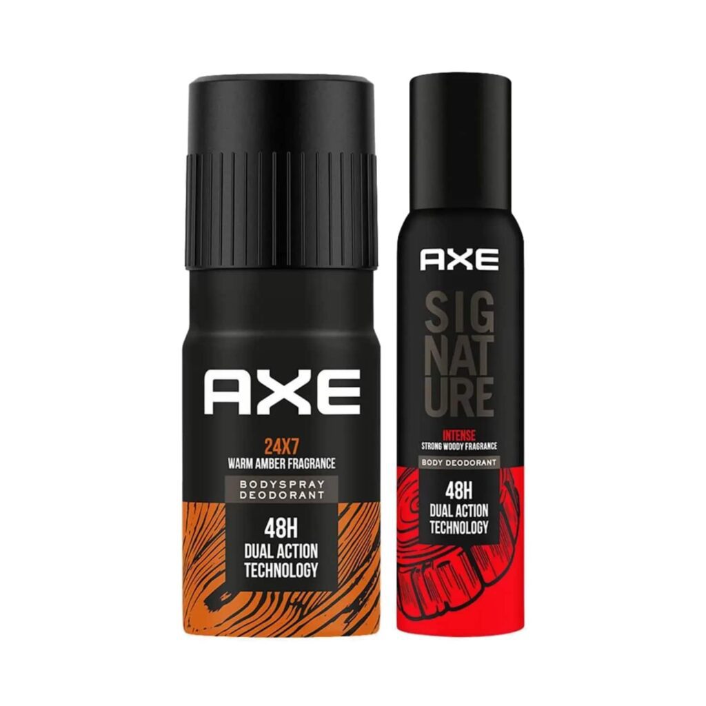 AXE 24X7 Warm Amber And Signature Intense Strong Woody Fragrance Deodorant Bodyspray 48H Combo - AXE