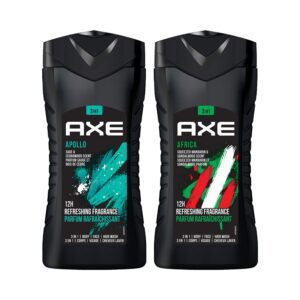 AXE Africa (250 ml) & Apollo (250 ml) 3 In 1 Body Face & Hair Wash For Men Long Lasting Combo - AXE