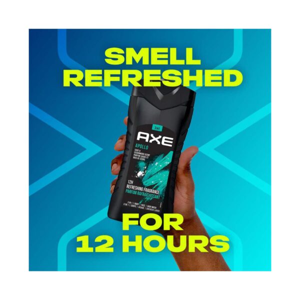 AXE Africa (250 ml) & Apollo (250 ml) 3 In 1 Body Face & Hair Wash For Men Long Lasting Combo - AXE