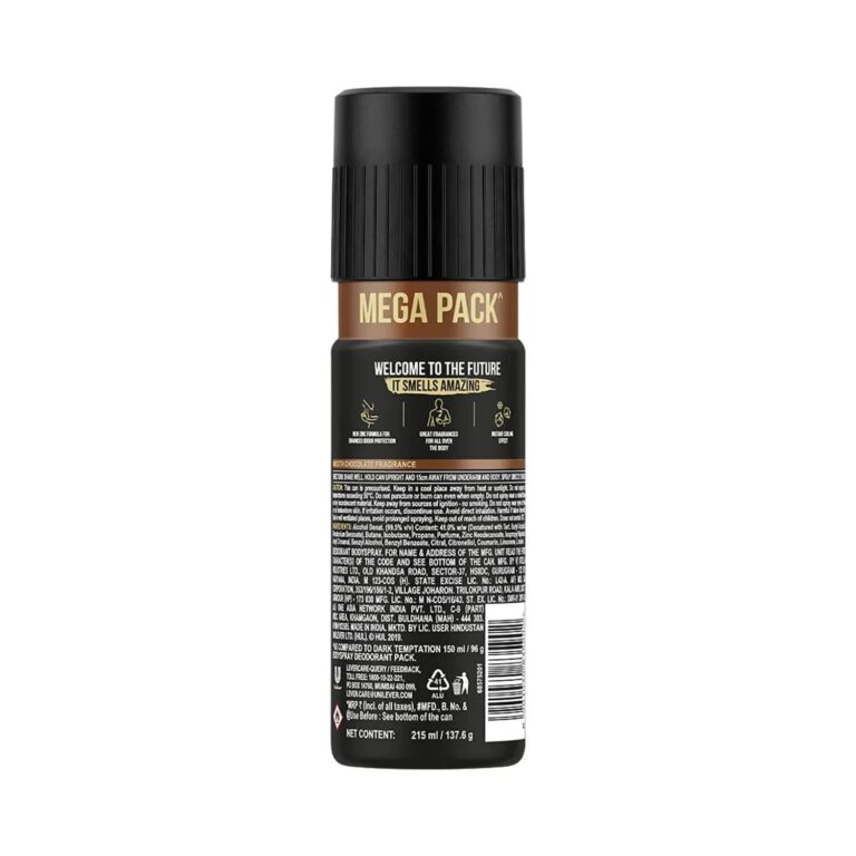 AXE Dark Temptation 48H Dual Action Deodorant Body Spray For Men (215ml) - AXE
