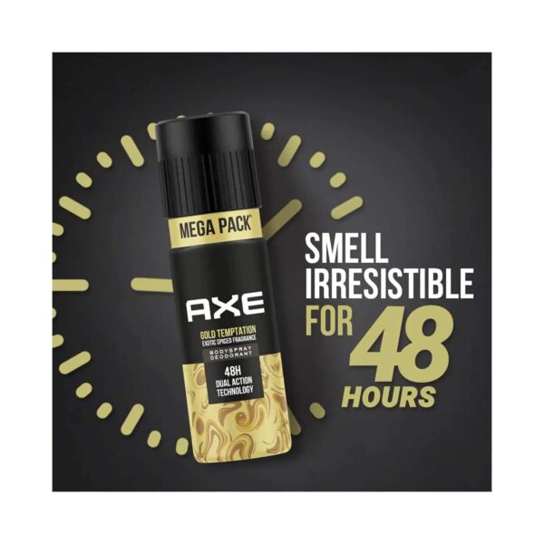AXE Gold Temptation (215 ml) & Intense (215 ml) Long Lasting Deodorant Bodyspray For Men Combo - AXE